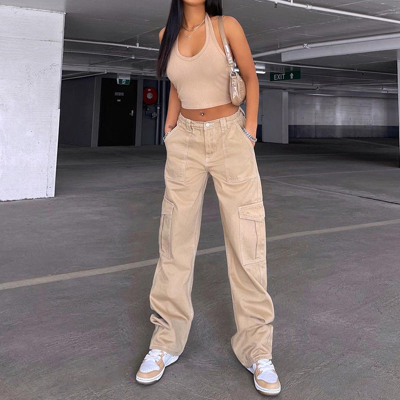Urban Utility High-Waist Straight Jeans