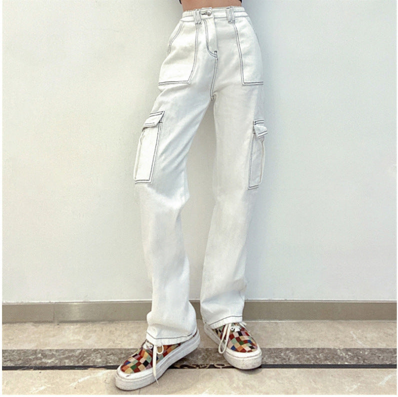 Urban Utility High-Waist Straight Jeans