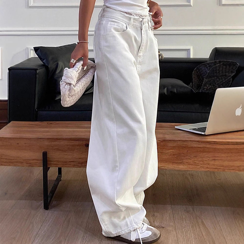 Retro Flow Wide-Leg Casual Jeans