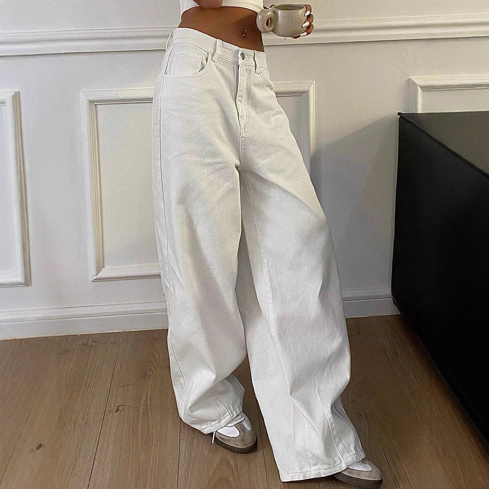 Retro Flow Wide-Leg Casual Jeans