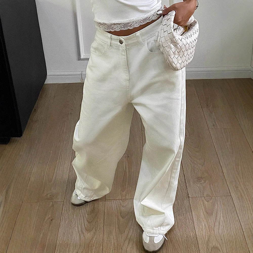 Retro Flow Wide-Leg Casual Jeans