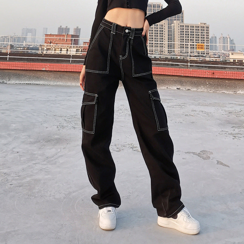 Urban Utility High-Waist Straight Jeans