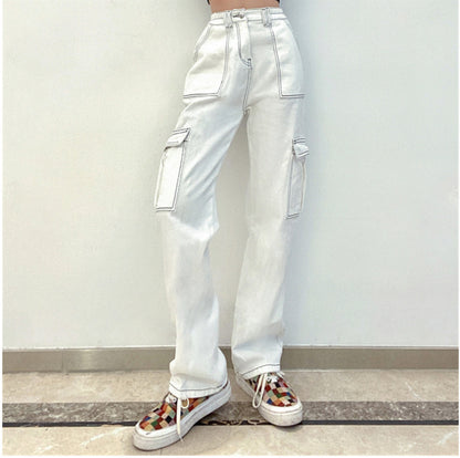 Urban Utility High-Waist Straight Jeans