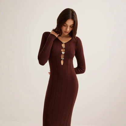 The Brooklyn V-Neck Knit Dress