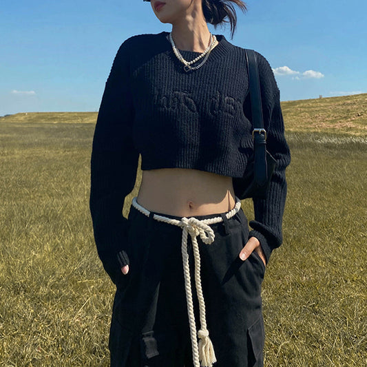 The Retro Slim Crop Knit Top