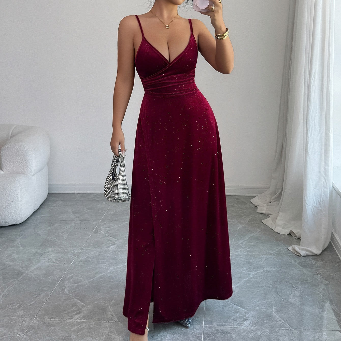 Chestnut Allure Strapless Dress