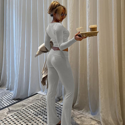 The Harlem Midriff Wide-Leg Set