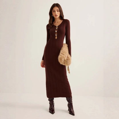The Brooklyn V-Neck Knit Dress