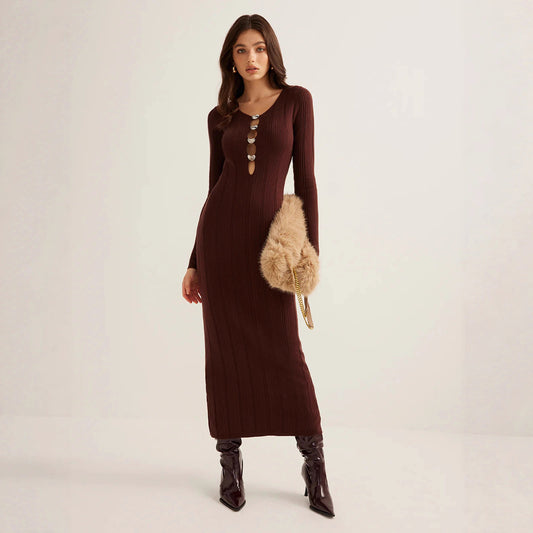 The Brooklyn V-Neck Knit Dress